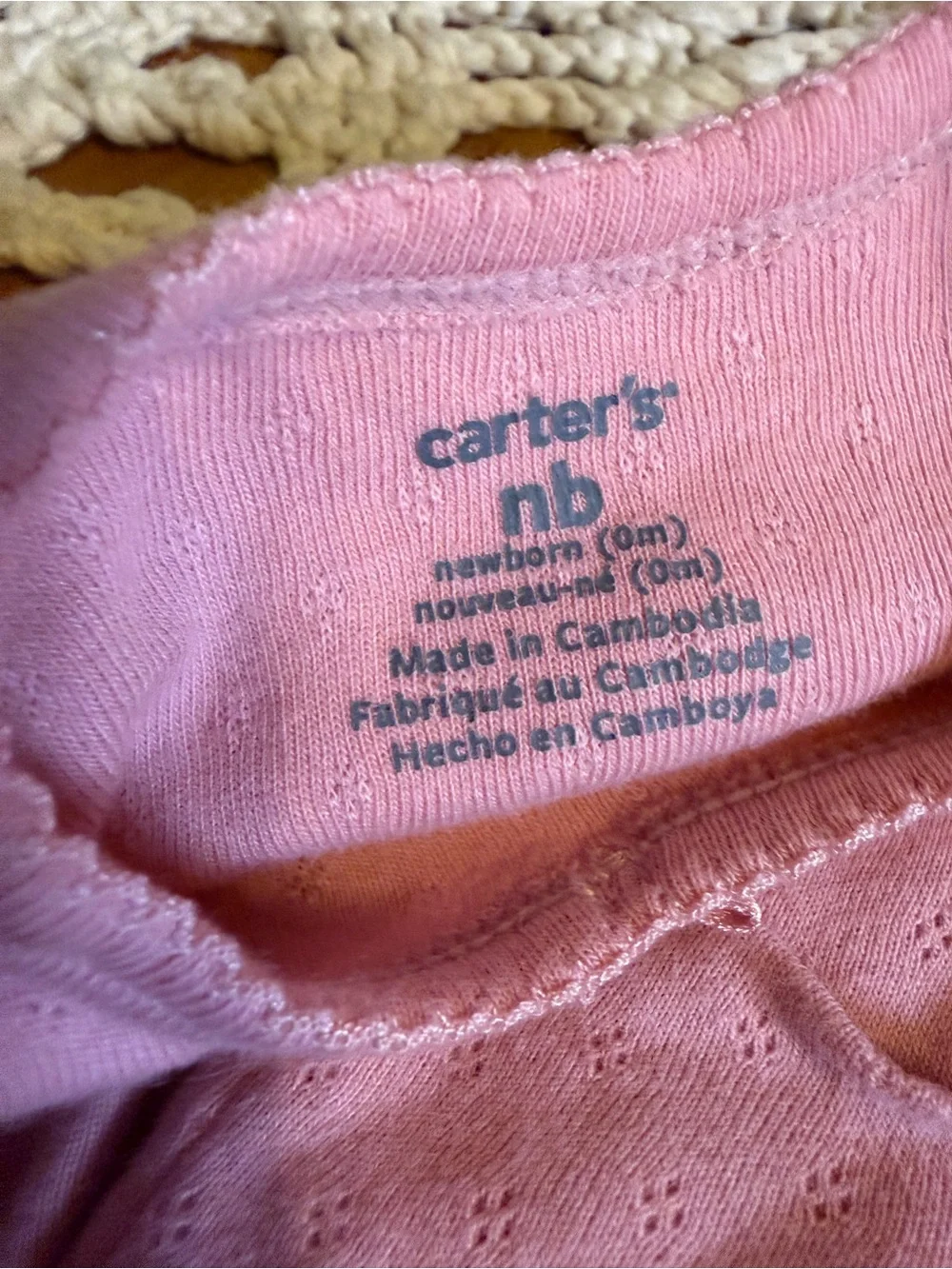 Carter’s Baby Girl Newborn Sleep Gowns Lot of 3 Pink Simple Joys NB